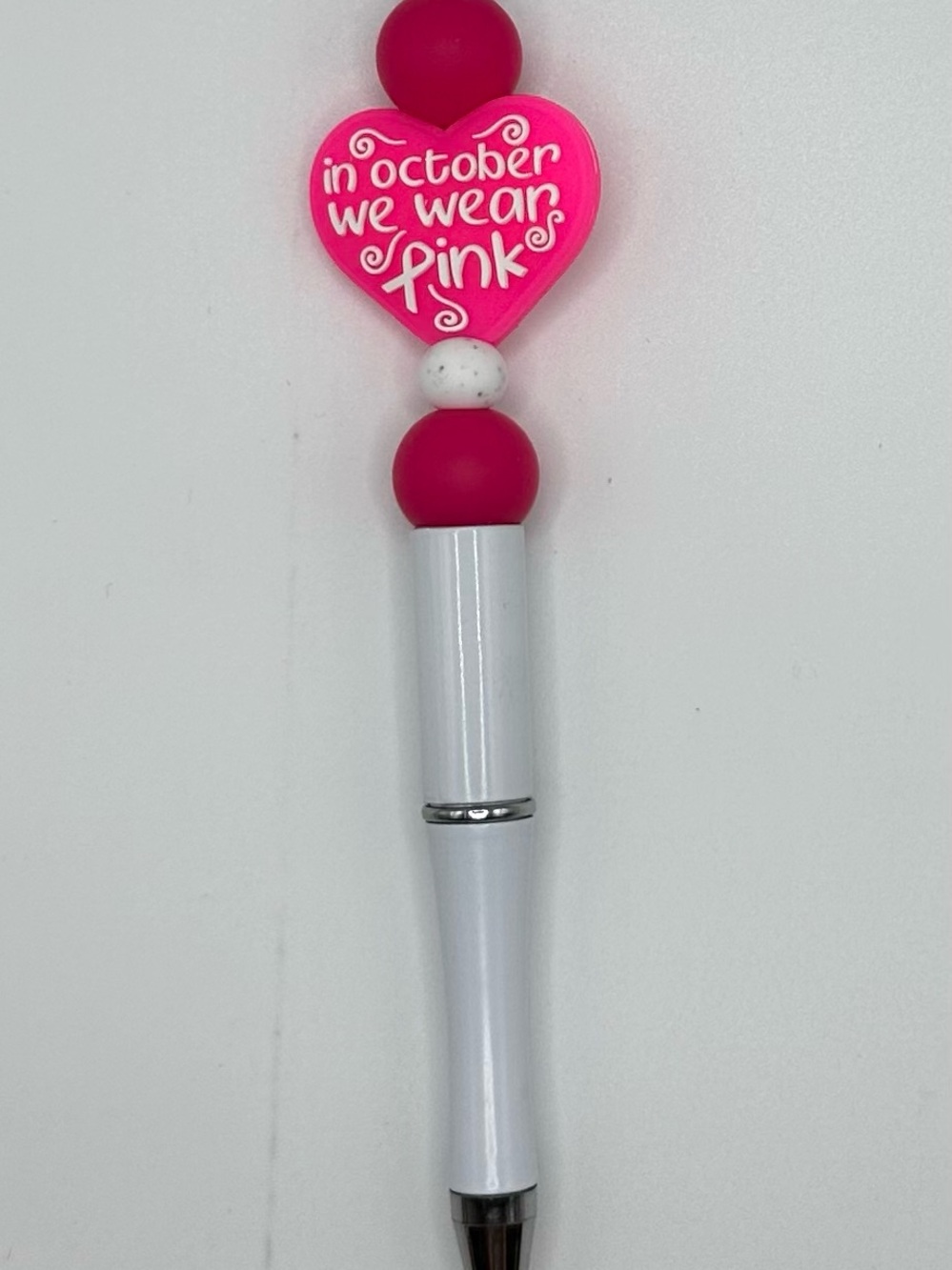 Breast Cancer Awareness Pink Heart Pen - In October We Wear Pink